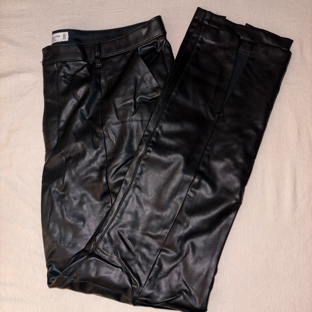 Abercrombie & Fitch Black Vegan Leather Skinny Pants